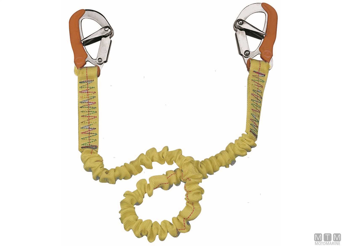 Trim extendable safety tether 3 snap hooks L100-200-100 cm - original photo Motomarine Srl