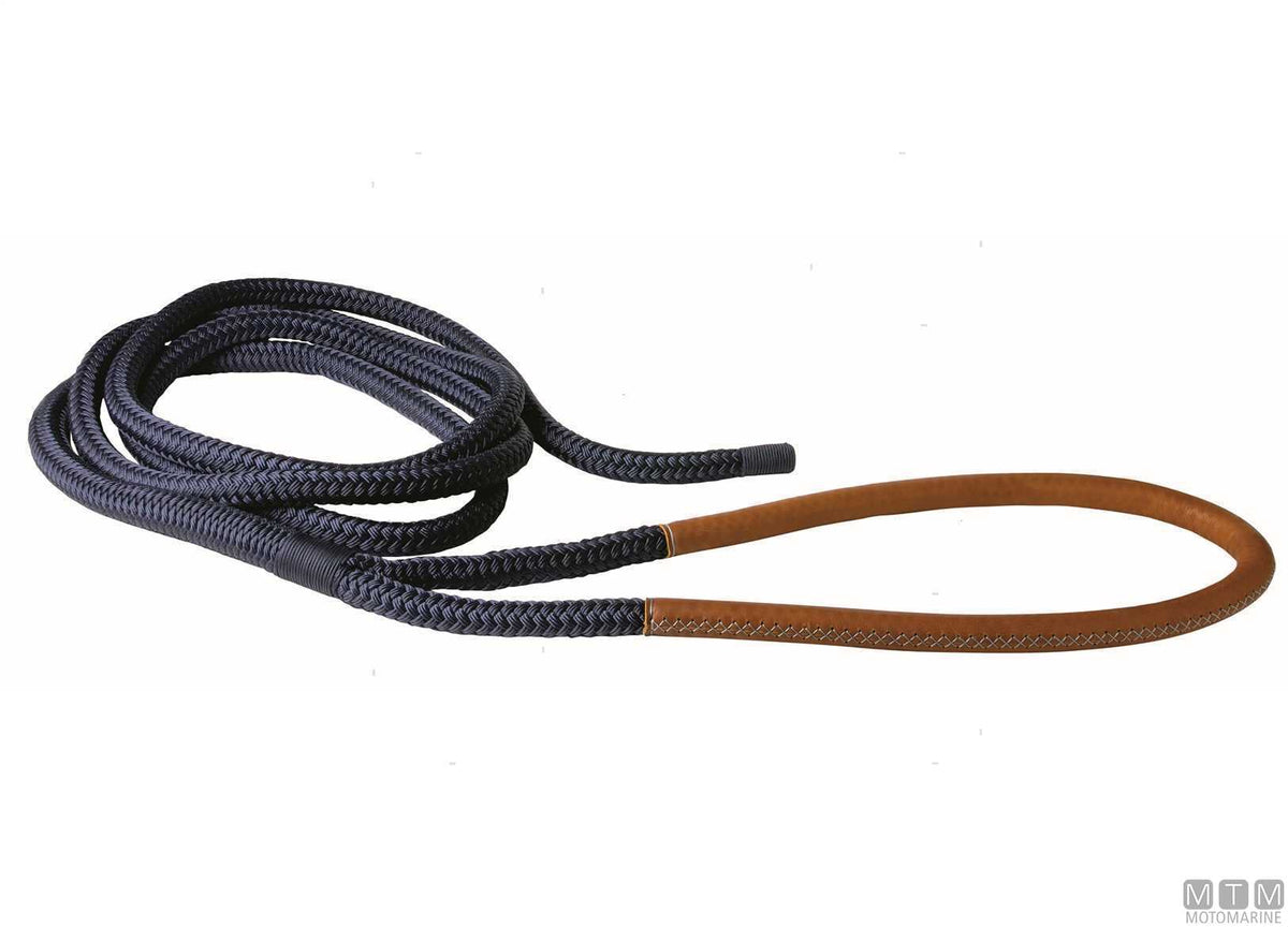 Blue braided mooring line with eye splice, 100 cm, Ø32 mm, 20 m - original photo Motomarine Srl