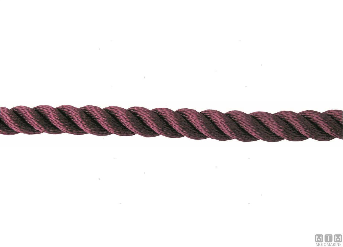 3-Strand Mooring Line Wine Red Polyester Ø20 mm 100 m - original photo Motomarine Srl