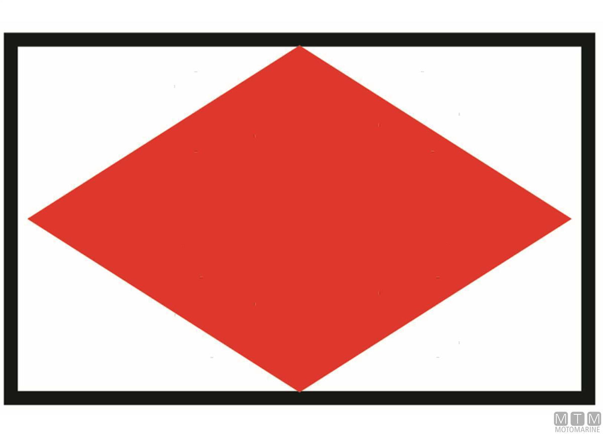 Signal flag F Foxtrot, 40 x 60 cm - original photo Motomarine Srl