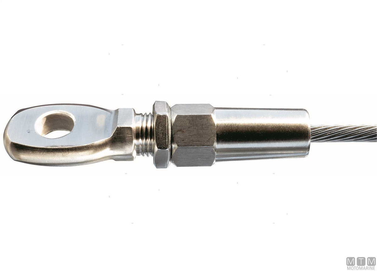 Quick-fit eye terminal for Ø4 mm wire, stainless steel 316 - original photo Motomarine Srl