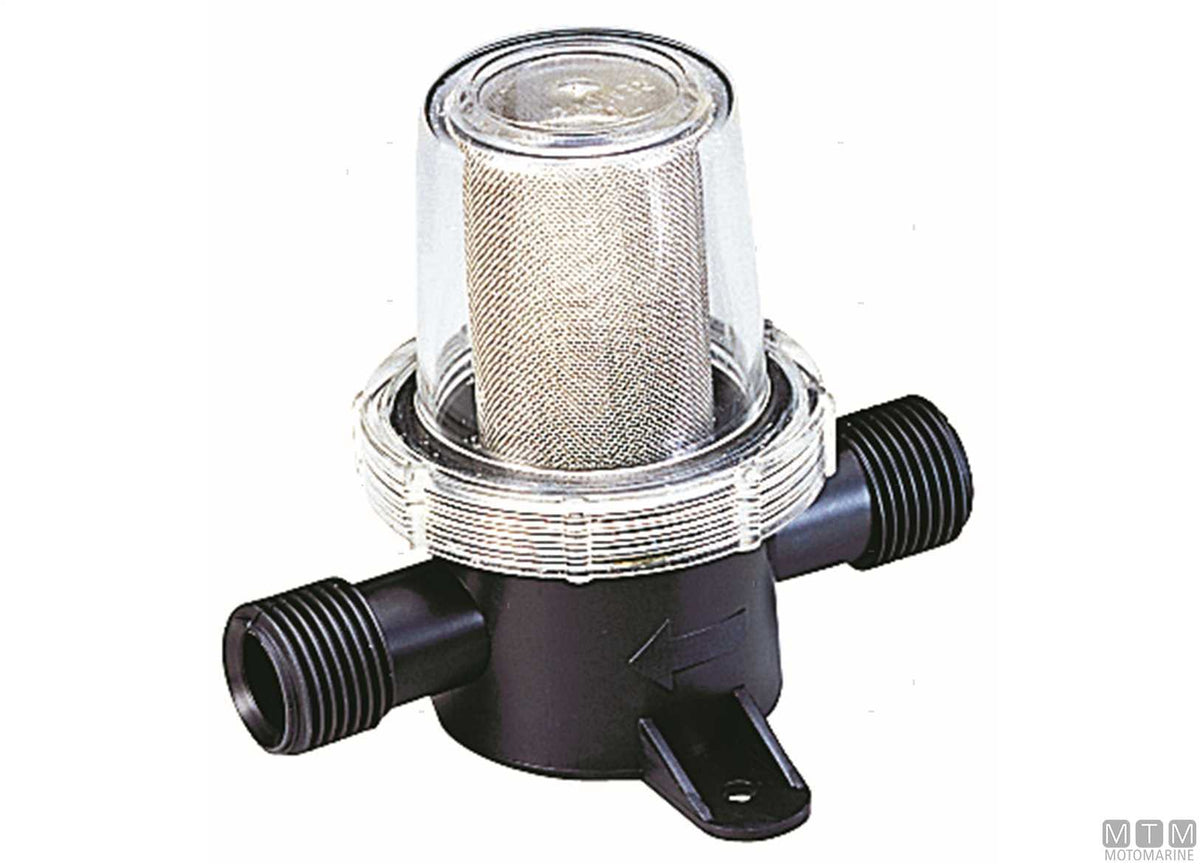 File water filter with 1/2" threaded inlet and outlet - original photo Motomarine Srl