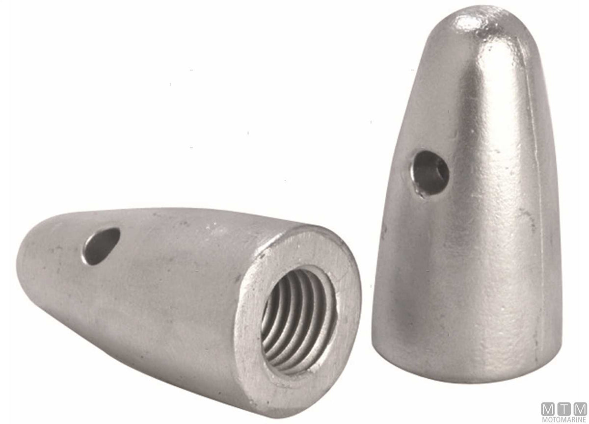 Bullet anode with threaded fitting Ø1", zinc - original photo Motomarine Srl