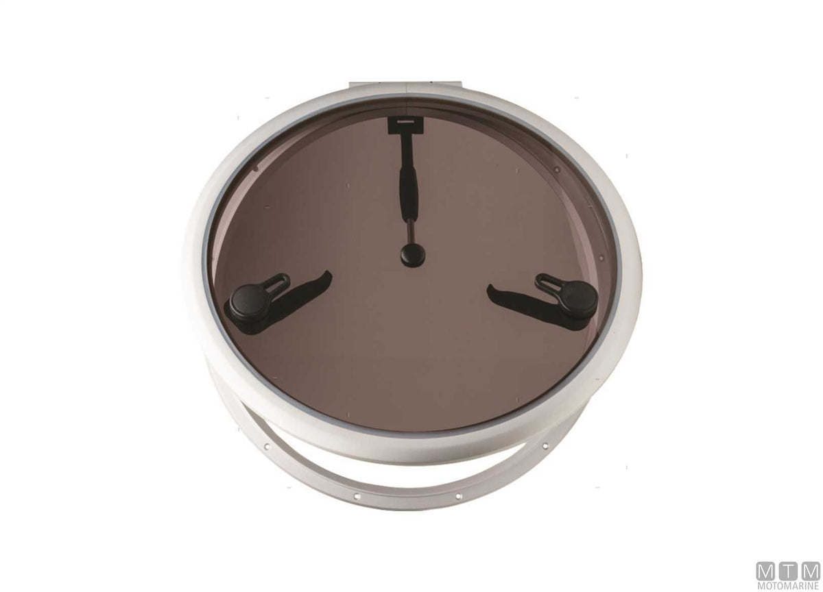 Round hatch MTM G-Type Ø586 mm in aluminium - original photo Motomarine Srl