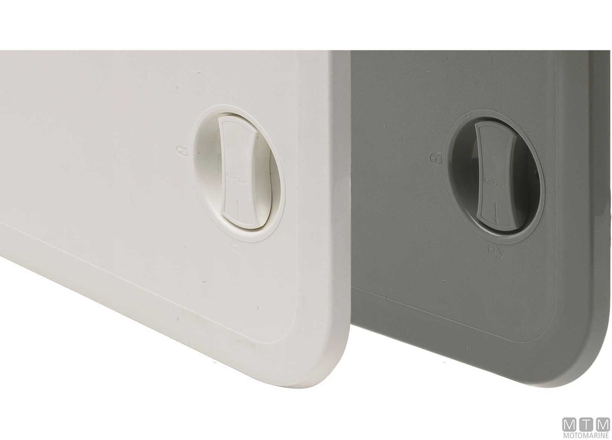 Walkable deck hatch in ABS, grey, size QL 458x513 mm - original photo Motomarine Srl