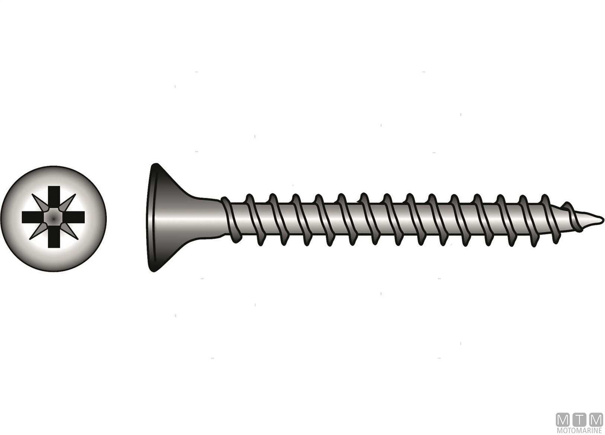 Torx chipboard screws DIN6112 stainless steel A4 6x80 4 pcs - original photo Motomarine Srl