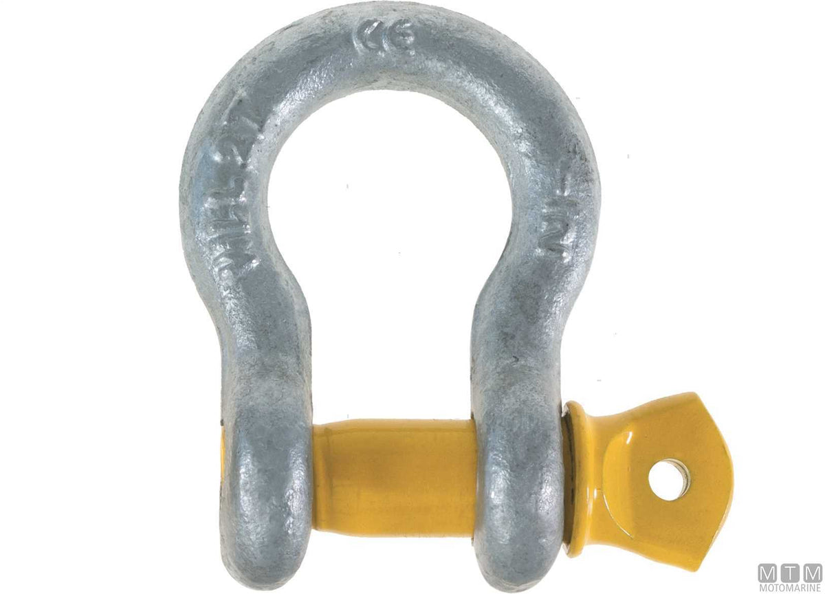 Bow shackle HD Ø25 mm hot-dip galvanized steel - original photo Motomarine Srl