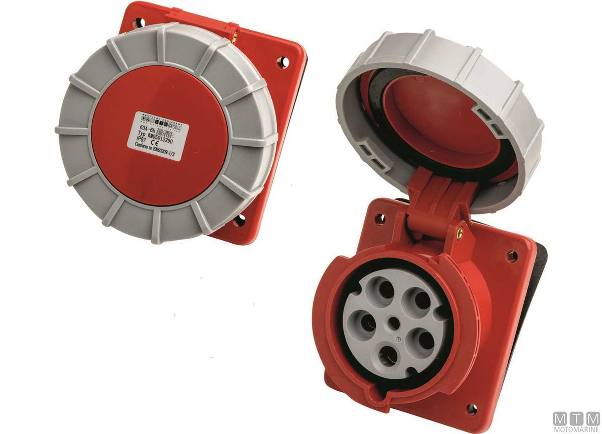 CE wall socket IP67 230V 32A - original photo Motomarine Srl