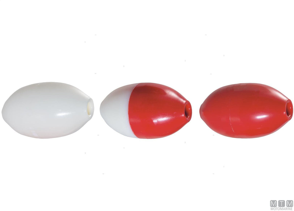 Olive float with hole red Ø7 cm L12 cm - original photo Motomarine Srl