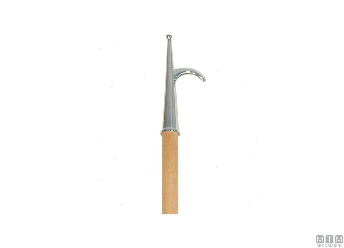 Wooden boat hook 210 cm, stainless steel tip - original photo Motomarine Srl