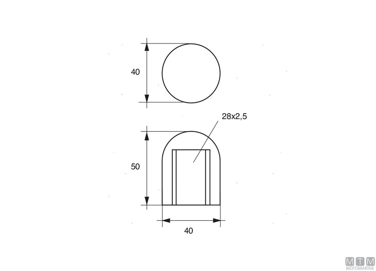 Bullet anode for M20 thread, zinc - original photo Motomarine Srl
