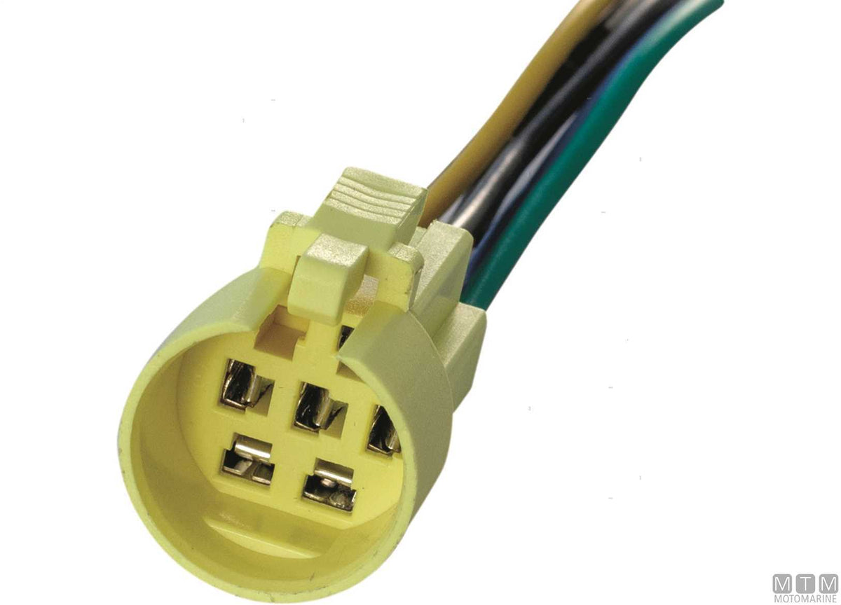 Stainless steel push-button switch (ON)-OFF with label 5 A 5 terminals - original photo Motomarine Srl