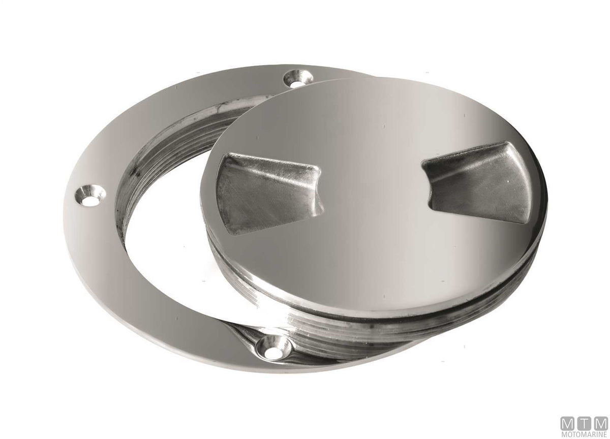 Inspection plug Ø147 mm in 316 stainless steel - original photo Motomarine Srl