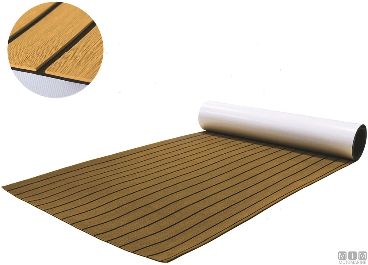 Adhesive milled EVA Deck covering 200x100 cm teak - original photo Motomarine Srl