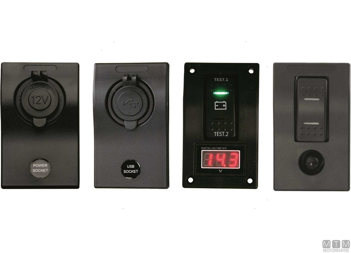 Panel with 4-position rocker switches 130x100 mm - original photo Motomarine Srl