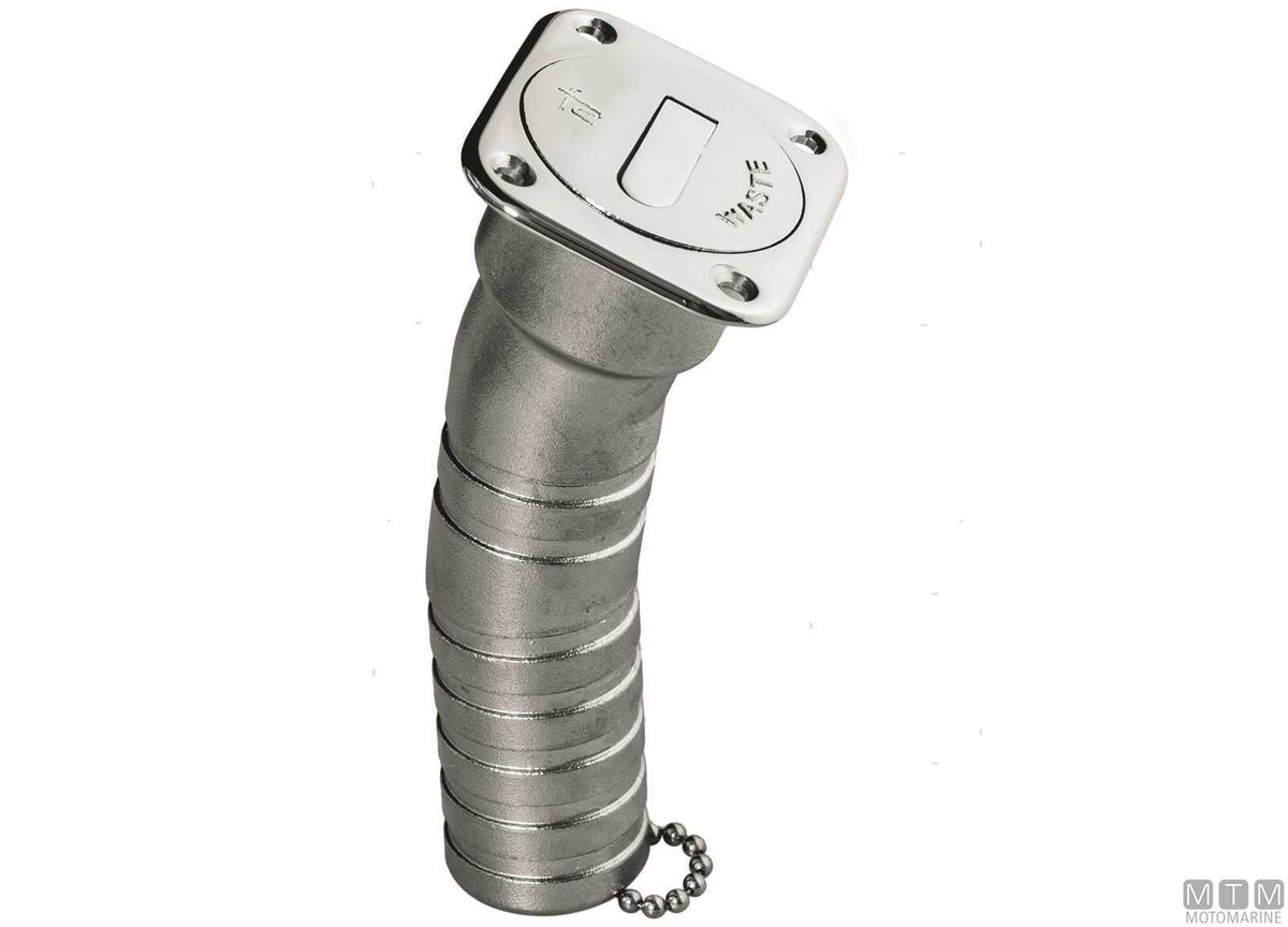 Long water deck filler Ø38 mm stainless steel - original photo Motomarine Srl