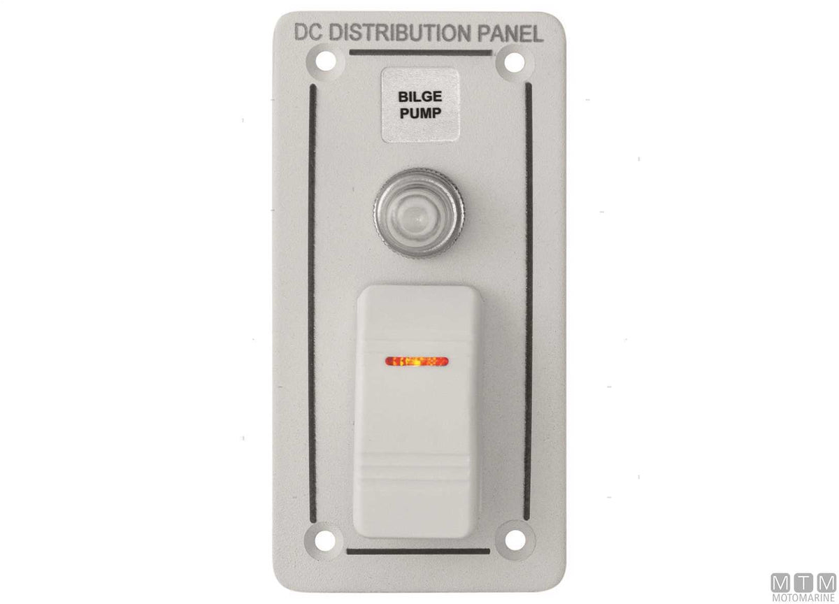 White aluminium panel with rocker switches, 8 positions - original photo Motomarine Srl