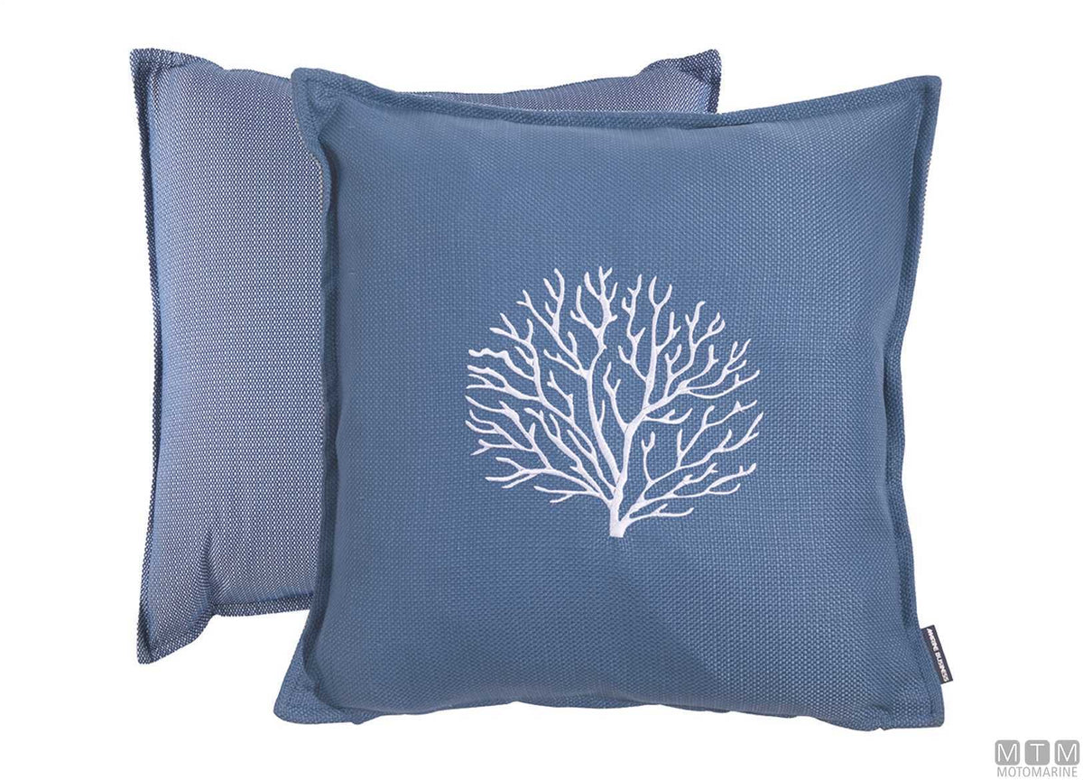 MB Aruba embroidered waterproof cushions set of 2, 45x45 sand - original photo Motomarine Srl