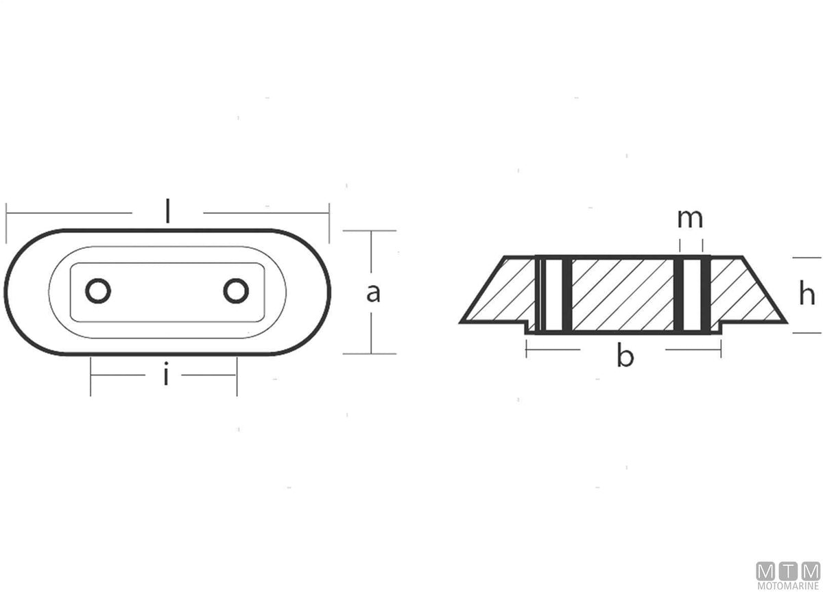 Small plate anode for Honda 2-15 HP, aluminium - original photo Motomarine Srl