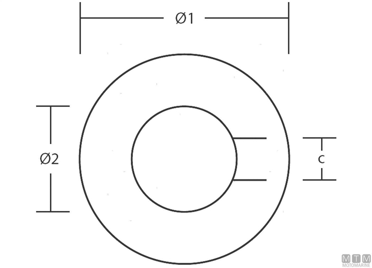 Stainless steel washer Ø76 mm - original photo Motomarine Srl