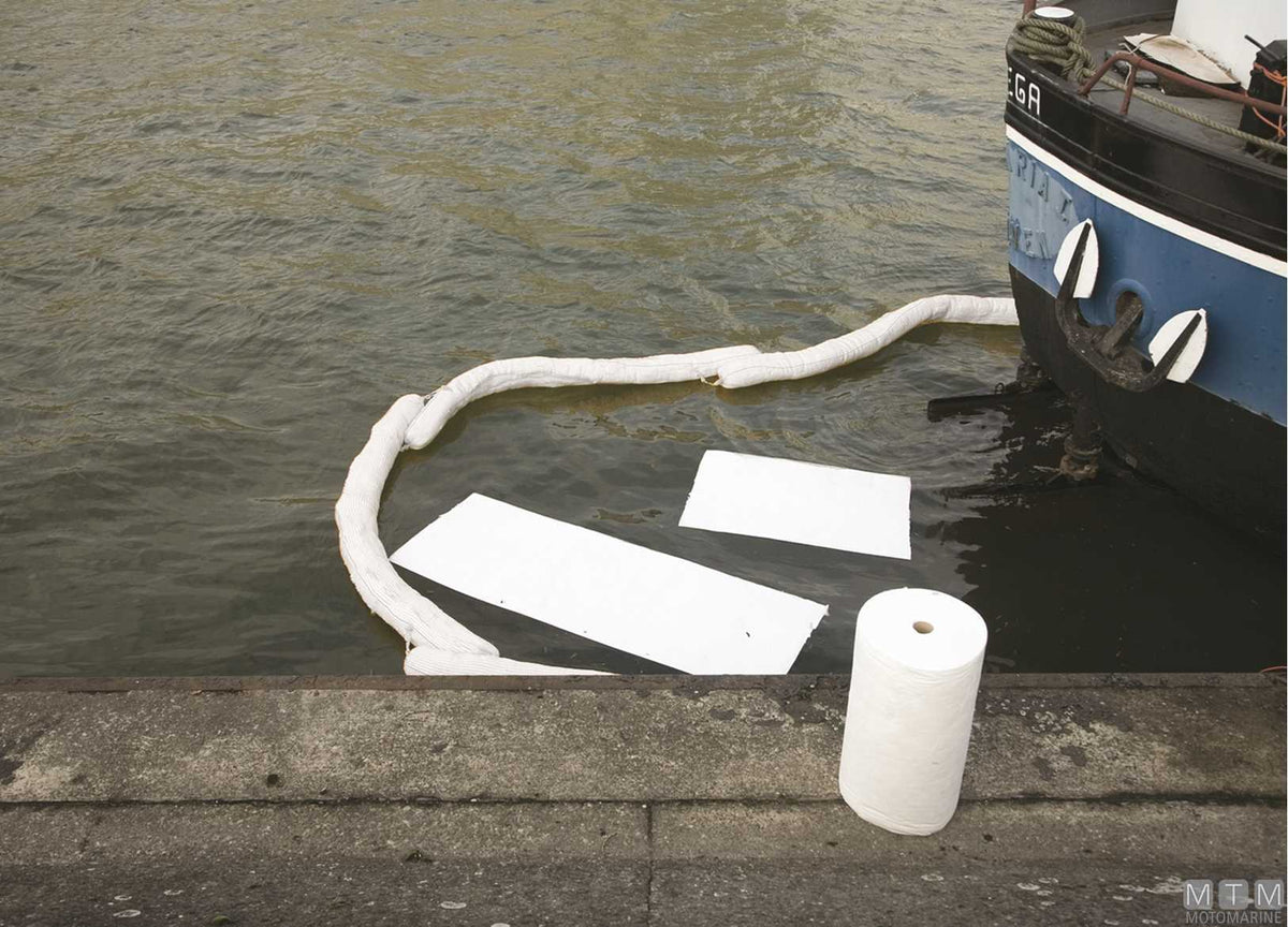 Absorbent boom for oils and hydrocarbons, Ø8 mm, L 120 cm - original photo Motomarine Srl
