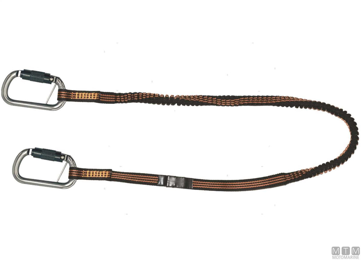 Marker extendable safety tether L100-190cm with 2 carabiners - original photo Motomarine Srl