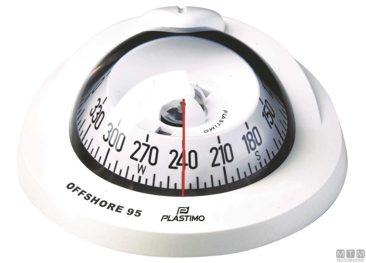 Plastimo Offshore 95 compass, white - original photo Motomarine Srl