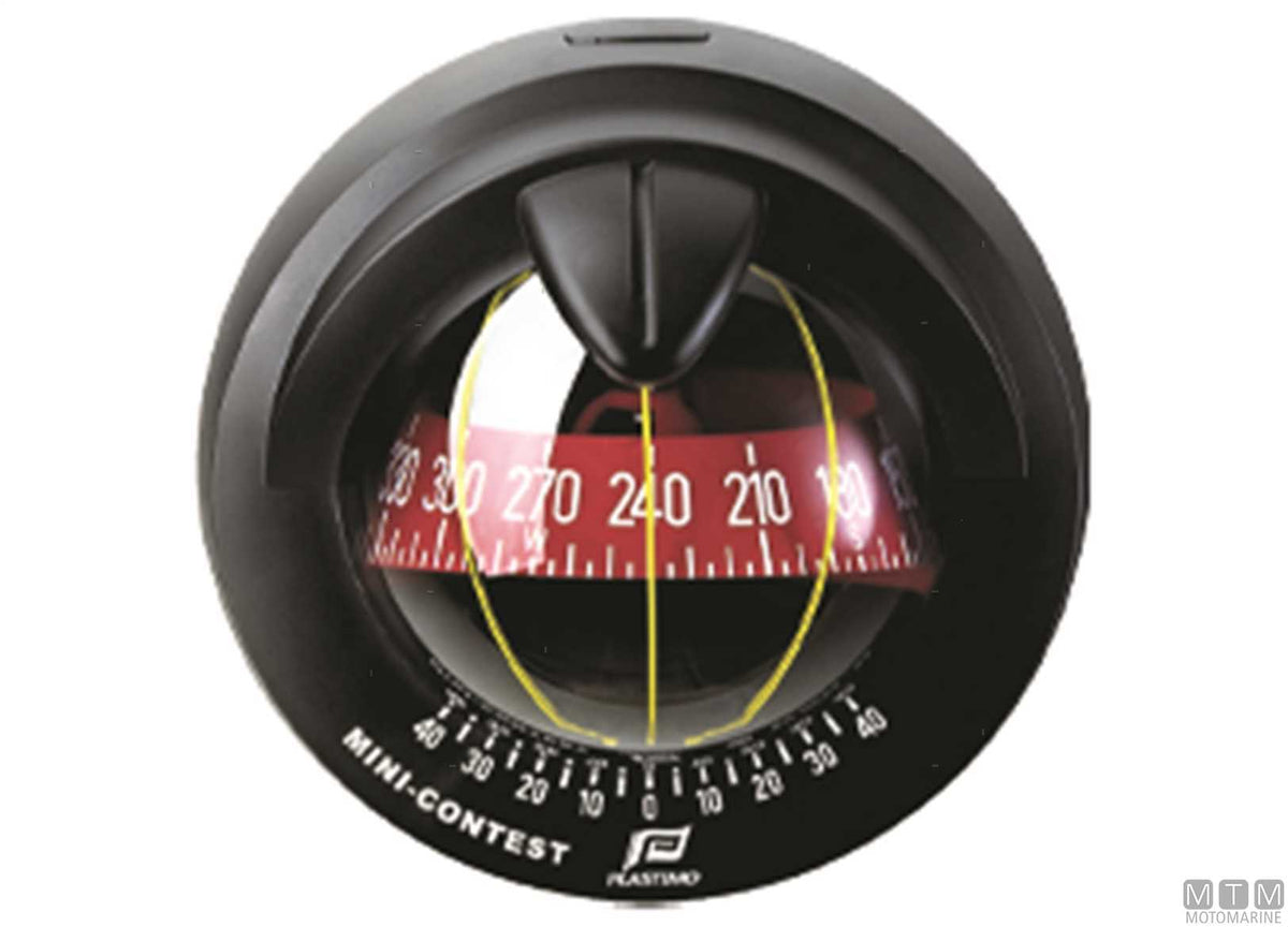 Plastimo Mini Contest vertical compass, white - original photo Motomarine Srl