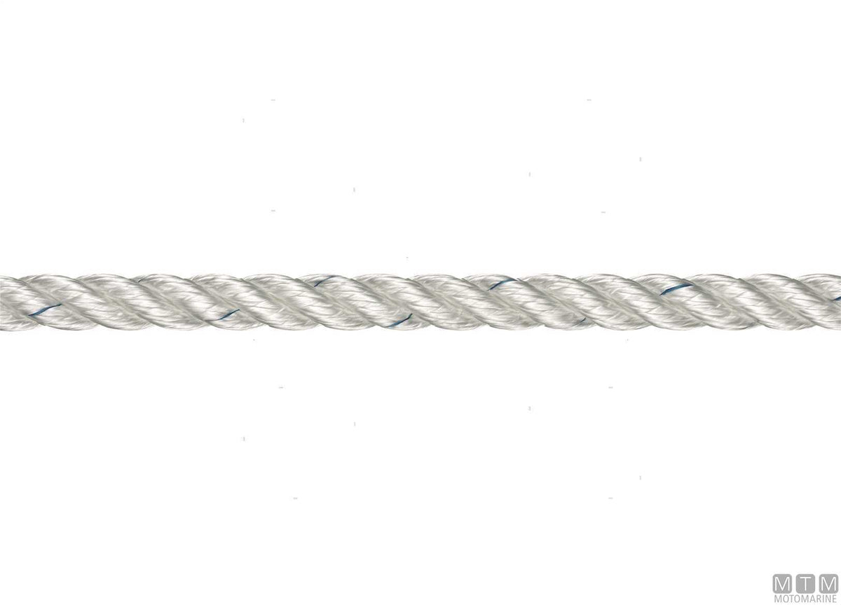 Liros white 3-strand polyester mooring line Ø18 mm 100 m - original photo Motomarine Srl