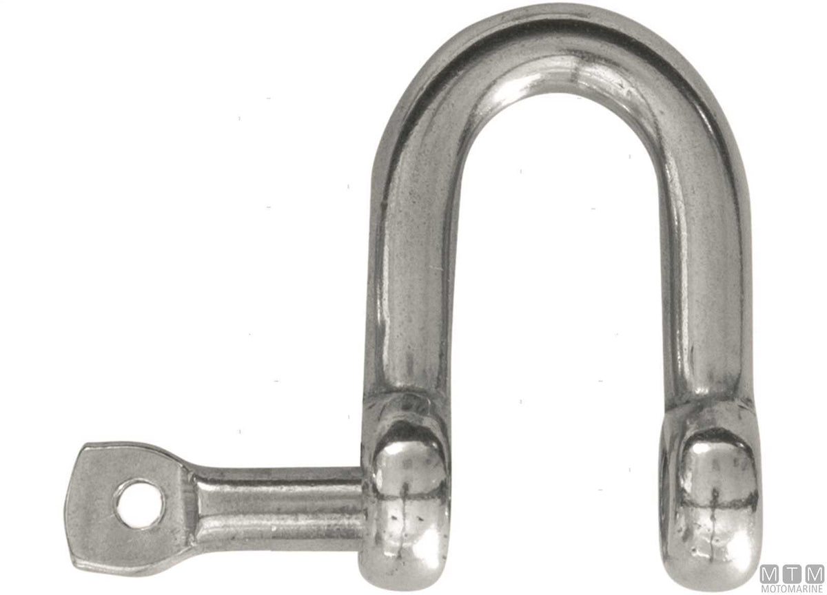 Straight shackle Ø6 mm stainless steel 316 captive pin - original photo Motomarine Srl