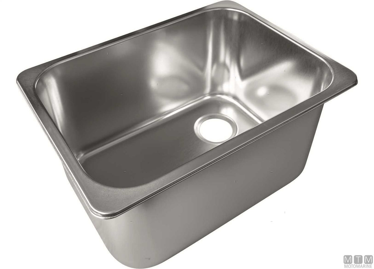 Rectangular sink 300x240 mm stainless steel 18/8 - original photo Motomarine Srl