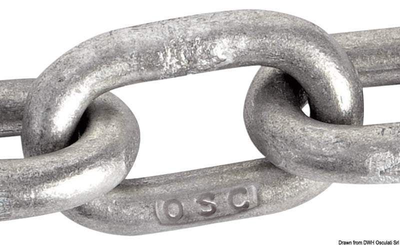 Galvanized calibrated chain 6 mm x 25 m (pack of 25) - foto originale Osculati Srl