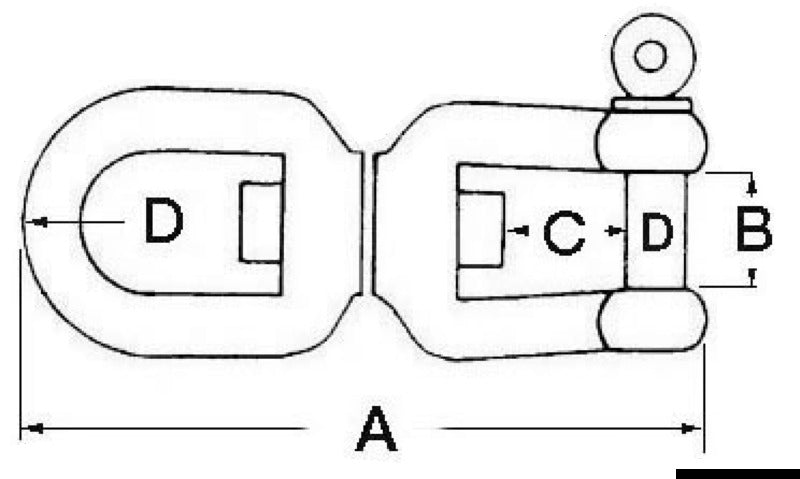 Eyelet/shackle swivel AISI 316 16 mm - foto originale Osculati Srl