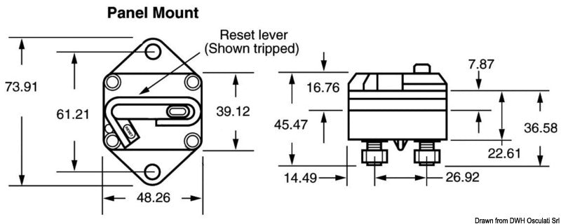 Built-in thermal switch 120 A - foto originale Osculati Srl