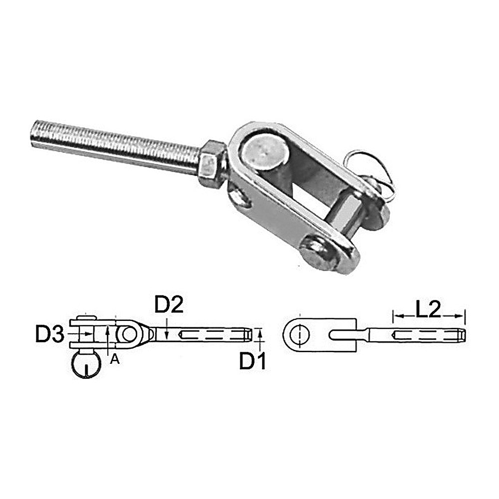 Blue wave Terminal AISI 316 swivel fork Ø 4 mm - foto originale Osculati Srl