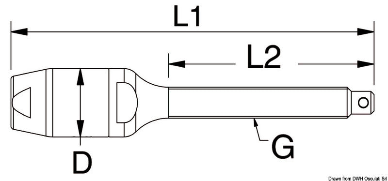 Threaded terminal for Ø 5 mm rope - foto originale Osculati Srl