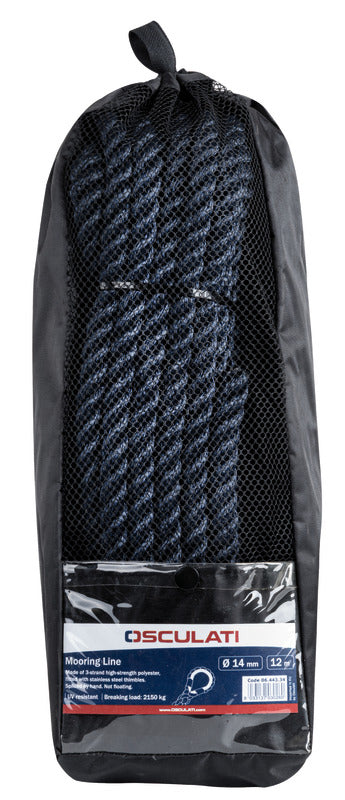Mooring line black 14 mm x 12 m - foto originale Osculati Srl