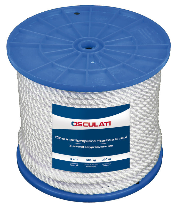 3-strand white polypropylene rope 16 mm (pack of 100) - foto originale Osculati Srl