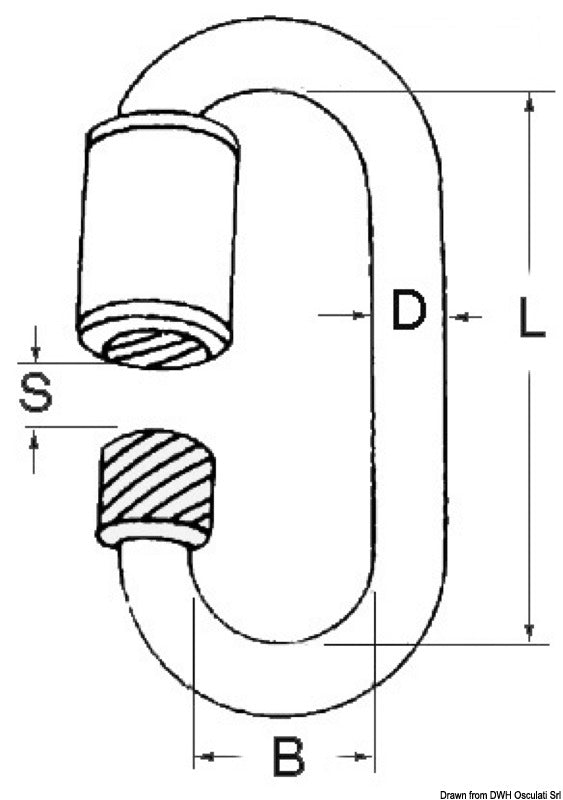 Snap-hook w. screw opening AISI 316 10 mm (pack of 10) - foto originale Osculati Srl