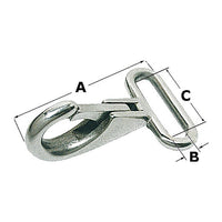 Mousqueton AISI 316 pour sangle 48x25 mm (lot de 10)