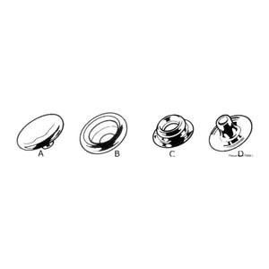 Snap fasteners D nickel plated brass - bronze (pack of 1000) - foto originale Osculati Srl