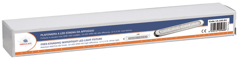 Free-standing LED light chromed 310x40x11.5 mm - foto originale Osculati Srl