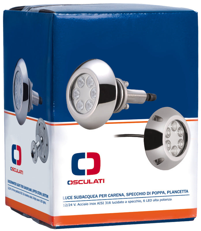 Underwater light w/6x3W white LEDs with stud - foto originale Osculati Srl