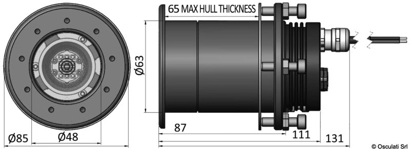 MAKO M12 LED white 24V - foto originale Osculati Srl