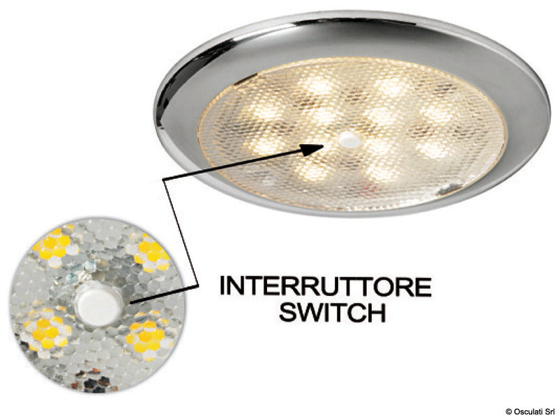 Procion LED ceiling light, recessless w/switch - foto originale Osculati Srl