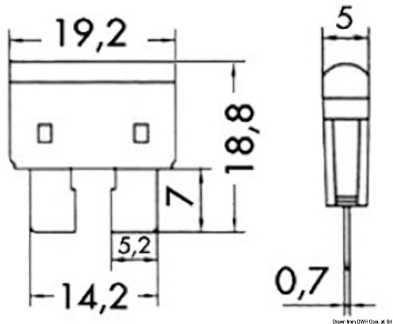 Blade fuse w/warning LED light 30 A - foto originale Osculati Srl