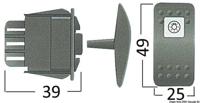 Carling Technologies (ON)-OFF-(ON) switch 12 V - foto originale Osculati Srl