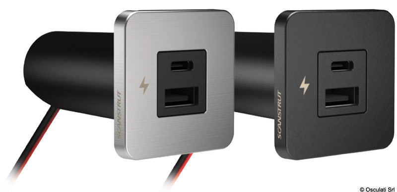 SCANSTRUT Tile dual USB port A+C SS - foto originale Osculati Srl