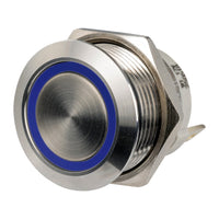 Interruptor FLAT S.S. ON-OFF 12/24 V LED azul (pack de 10)