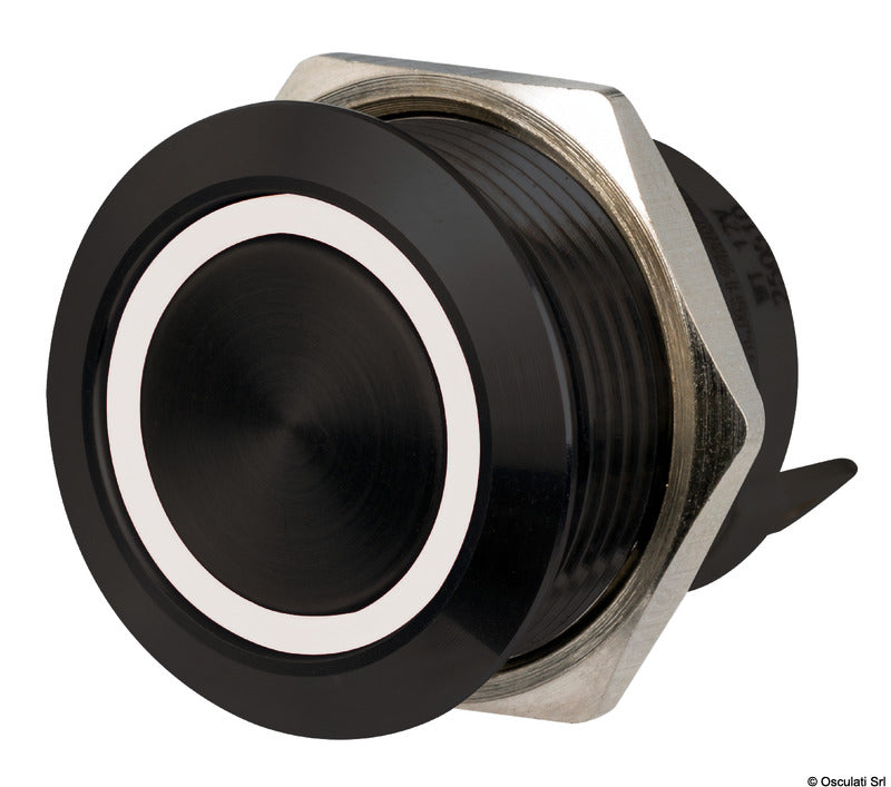 FLAT S.S. black switch (MOMENTARY ON)-OFF 12/24V RBW (pack of 10) - foto originale Osculati Srl